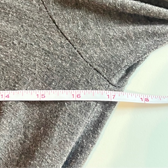 Eileen Fisher Small Ruched Front 3/4 Sleeve Taupe Midi Dress Stretchy Minimalist - Picture 5 of 6